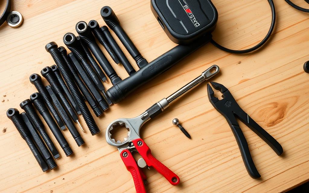 Mechanic's tools on a workbench